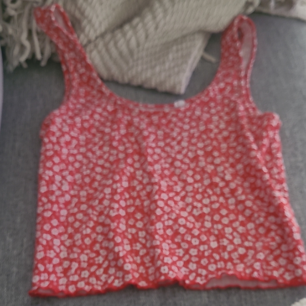 PacSun Red Floral Tank Top